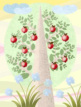 Erntezeit. Obstgarten. Apfelbäume. Landhausstil