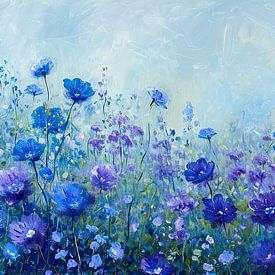 Bleuets dans un champ de fleurs sur True Nature Art