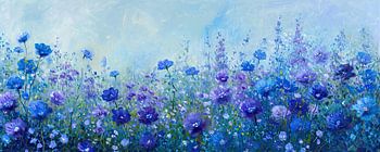 cornflowers in a flower field