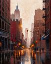 New York in the rain van Arjen Roos thumbnail