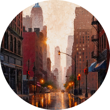 New York in the rain van Arjen Roos