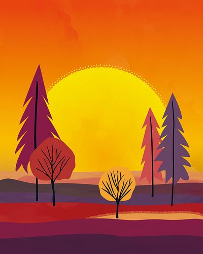 Minimalistisch zomerlandschap 6