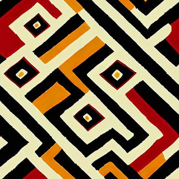 Abstract Navajo Aztec patroon #IV van Whale & Sons