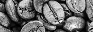 Grains de café, noir et blanc