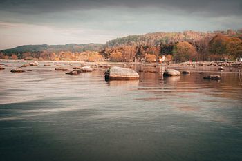 Herfstkleuren aan het water en het bos van Bastad, Zweden