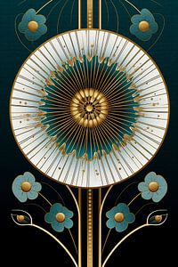 Abstrakte Pusteblume im Art-déco-Stil