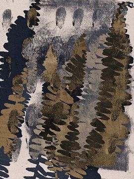 Aardetinten Botanisch met abstracte vormen van Dina Dankers
