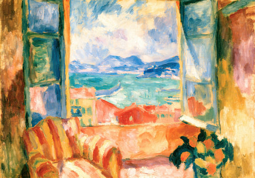 Mediterraner Ausblick durch ein offenes Fenster von Niklas Maximilian