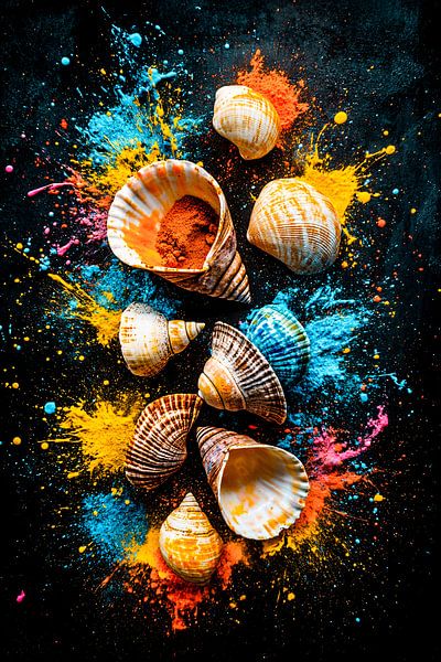 Colourful shells with spices by Art & Soul Creations