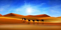 Die Karawane in der Wüste von Monika Jüngling Miniaturansicht