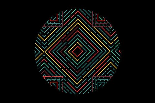 Vintage-Kunstwerk: Abstrakter Diamantkreis
