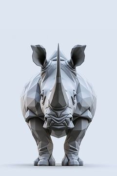 Abstract Rhino: Strength in Geometric Shapes by Color Square