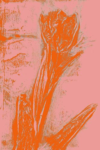 Moderne botanische kunst. Boho bloem in felle kleuren nr. 2