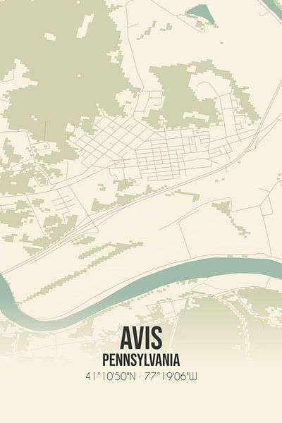 Vintage map of Avis (Pennsylvania), USA. by Prints of Place