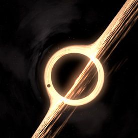 Zwart gat sciencefiction rendering van Jörg Hausmann