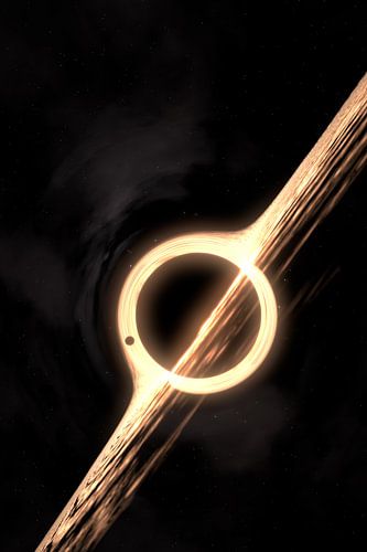 Zwart gat sciencefiction rendering van Jörg Hausmann