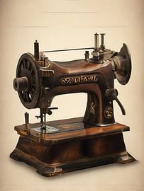 Nostalgic Blueprint Treasures, Sowing Mashine by Biljana Zdravkovic