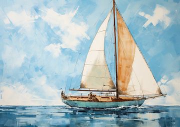 Sailing vessel | Sailing vessel abstract by De Mooiste Kunst