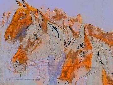 Horses triple. by SydWyn Art