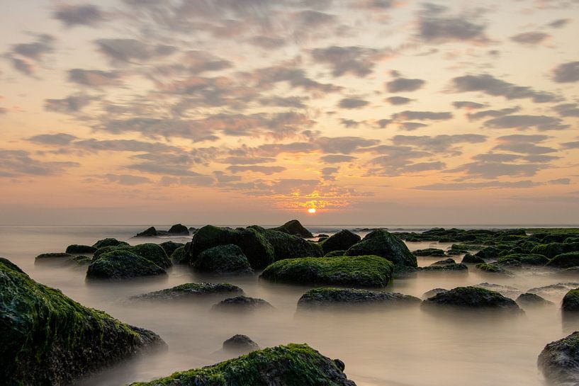 Dutch coast during sunset by Yvonne van Leeuwen