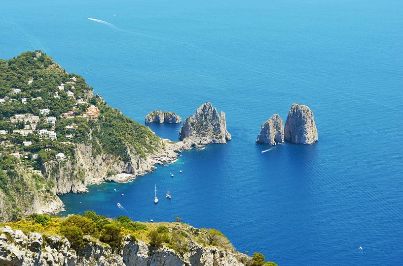 View of the Italian island of Capri and the mythical Rocks on the Sea by Carolina Reina Photography