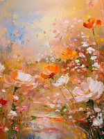 Atmosphärischer Blumengarten