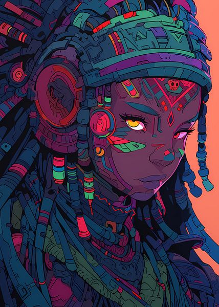 Cyberpunk Indigenes Mädchen von Steven Kingsbury