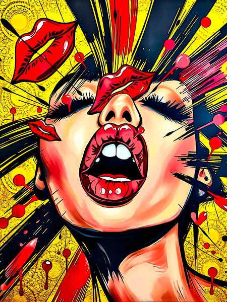 BLACK - RED - GOLD / HAPPINESS IN BLOOM by The Art of Mark Fischer