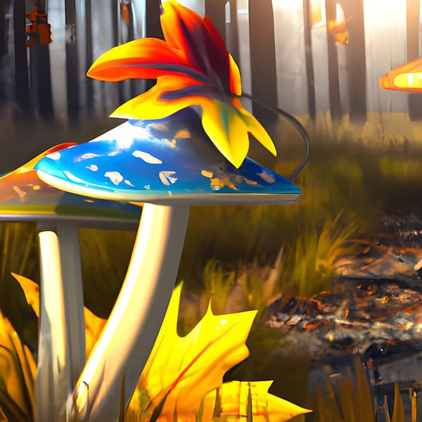 Champignons colorés par PsyBorgArt