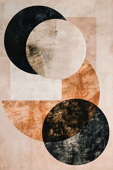 Cercles abstraits minimalistes dans des tons monochromes