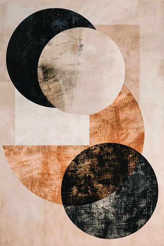 Minimalistische Abstracte Cirkels in Monochrome Tinten