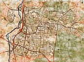 Kaart van Erlangen in de stijl 'Serene Summer' van Maporia thumbnail