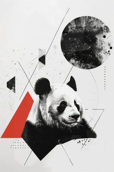 Abstrakter Panda - Modernes Tierporträt von Poster Art Shop