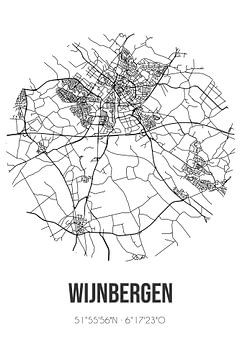 Wijnbergen (Gelderland) | Landkaart | Zwart-wit van MijnStadsPoster