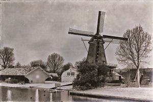 Mühle De Ster in der Winternacht