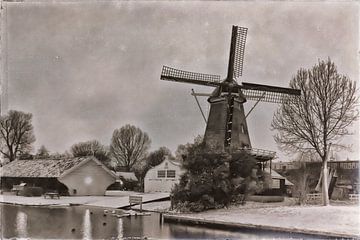 Molen De Ster in de winternacht