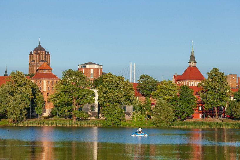 Jacobi Church and Knieper Pond, Old Town, Stralsund, Mecklenburg by Torsten Krüger