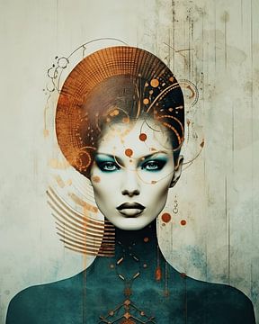 Modern portrait inspired by Fibonacci's row by Carla Van Iersel