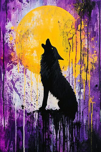 Wolf huilt bij volle maan