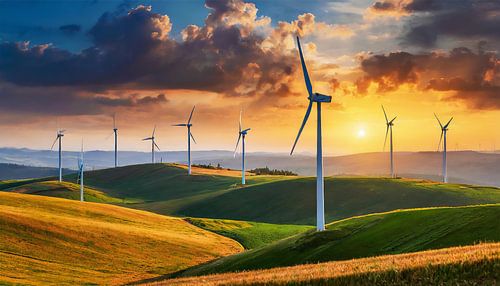 Windturbines in het landschap