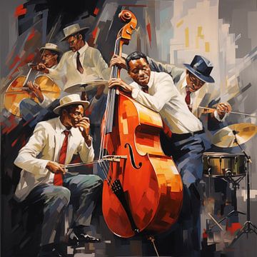 Jazz spelende muzikanten artistiek van The Xclusive Art