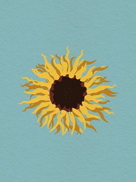 Minimal art zomer zon bloem van RickyAP