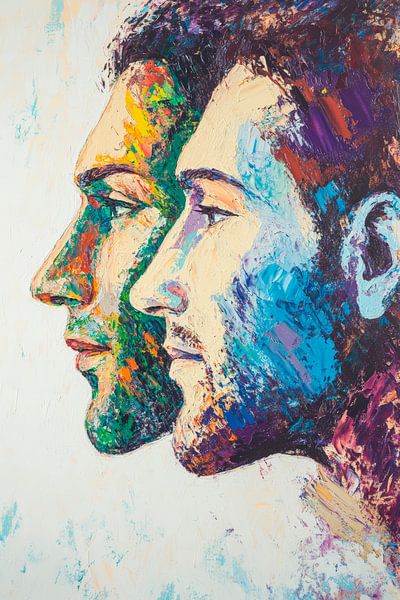 Een blik in de ziel - gekleurde dubbelportretten van Poster Art Shop