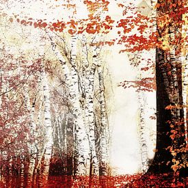 Kunst met schilderachtige warme herfst kleuren van Rob Visser