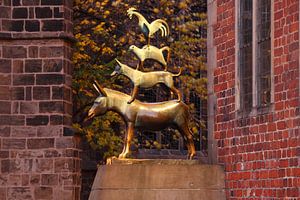 Bremer Stadtmusikanten am Abend, Bremen