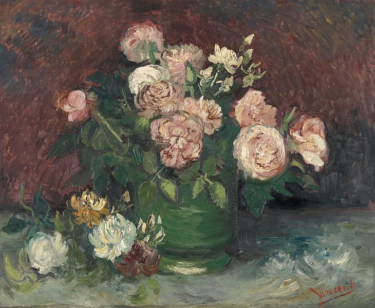 Roses et pivoines, Vincent van Gogh par Des maîtres magistraux