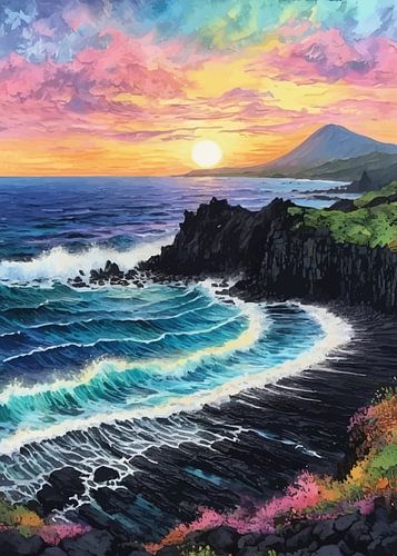 Zonsopgang op Jeju-eiland - Impressionistisch kustlandschap