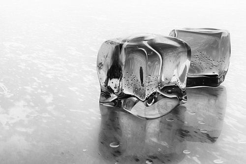 Bevroren ijsblokjes Zwart Wit