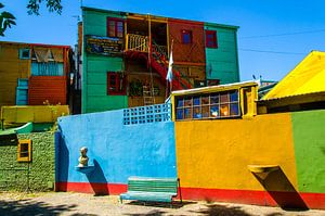 Bunte Häuser Fassaden in der Calle Caminito La Boca in Buenos Aires Argentinien von Dieter Walther