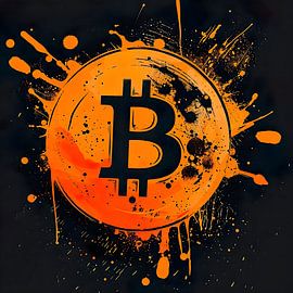 Logo Bitcoin sur PixelPrestige